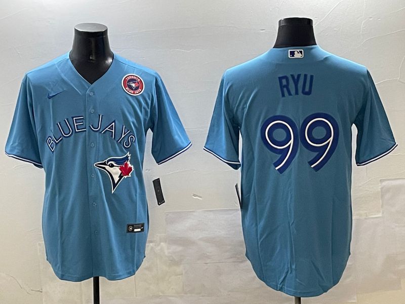 Men Toronto Blue Jays #99 Ryu Light Blue Game 2025 Nike MLB Jersey style 3->toronto blue jays->MLB Jersey
